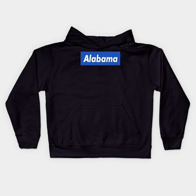 A l a b a m a Box Logo Kids Hoodie by ART BY IIPRATMO